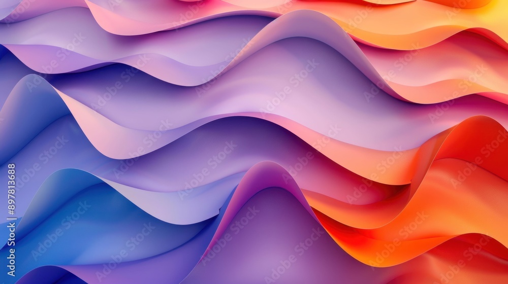Poster colorful abstract background with wavy lines and waves of different colors in the background