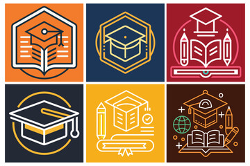 Education logo symbol of education concept for company vector art illustration