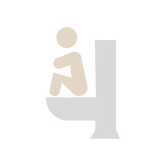 Squat in seat toilet icon