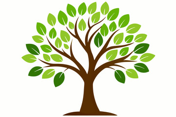  A vibrant vector illustration of a lush green tree with intricate branches and leaves, perfect for nature-themed designs and Eco-friendly projects.