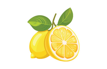 Lemon icon isolated on white background. Beautiful color lemon icon.