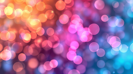 Fototapeta premium A vibrant abstract background featuring colorful bokeh lights, creating a dreamy and festive atmosphere for various designs.
