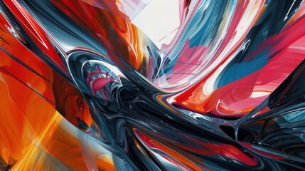 Abstract swirl of vibrant colors, resembling liquid paint, creating a dynamic and visually captivating composition.
