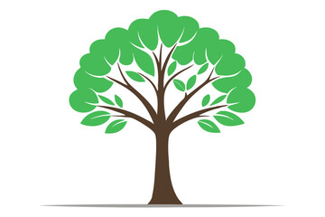 Obraz premium A vibrant vector illustration of a lush green tree with intricate branches and leaves, perfect for nature-themed designs and Eco-friendly projects.