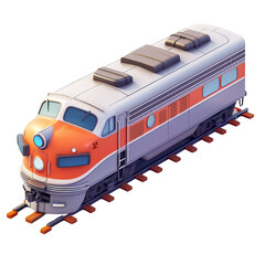 Naklejka premium 3d train model png