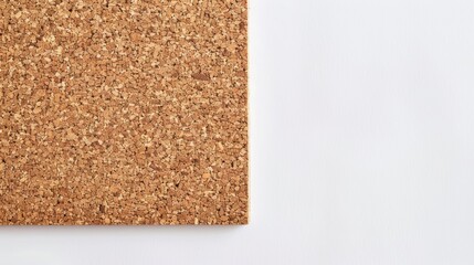 Textured cork board on a white surface with copy space, perfect for office notes or announcements