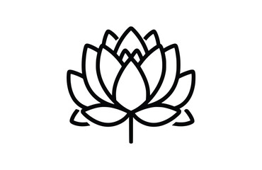 Lotus icon isolated on white background. Beautiful Lotus icon.