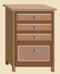 vector illustration bedside table