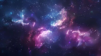 Naklejka premium Cosmic Nebula with Stars.