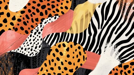Wild geometric safari patterns with abstract animal print designs