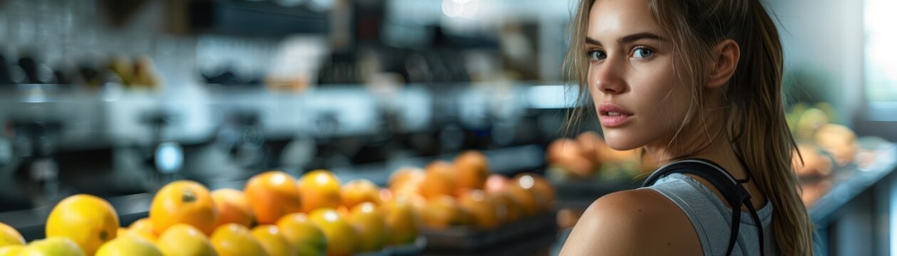 Fit Woman Uses Advanced Fitness Gadgets for Healthy Diet Plan Achieve Your Fitness Goals with Smart Technology