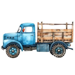 Fototapeta premium old truck isolated on white