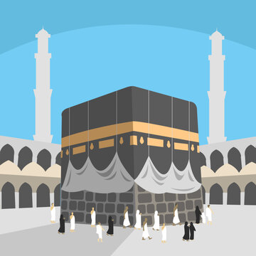 vector illustration of Kabah in Makkah