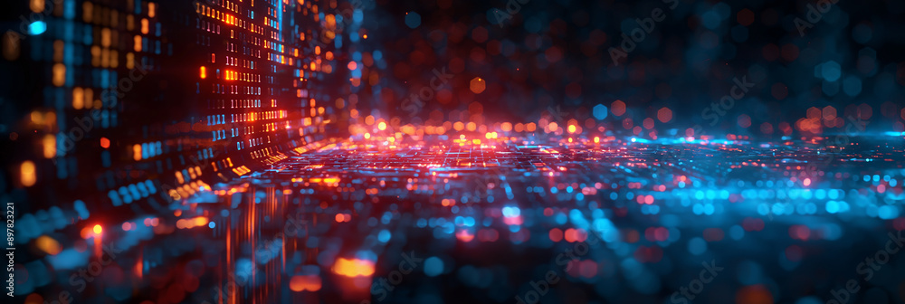 Aufkleber digital l for technological operations, neural networks, ai, data transmission and background ideal 