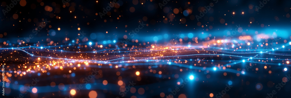 Poster digital background ideal for technological operations, neural networks, ai, data transmission and en