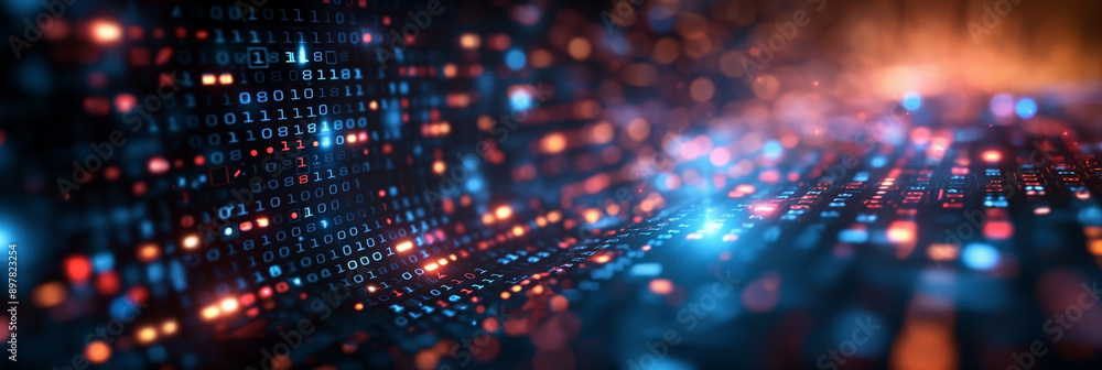 Poster digital background ideal for technological operations, neural networks, ai, data transmission and en