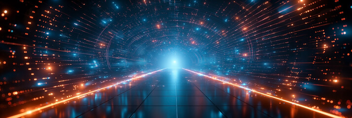 Obraz premium Digital background ideal for technological operations, neural networks, AI, data transmission and encryption, digital archives, audio and visual representations, scientific research