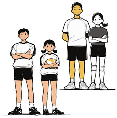Obraz premium バレーボール選手のシンプルイラスト