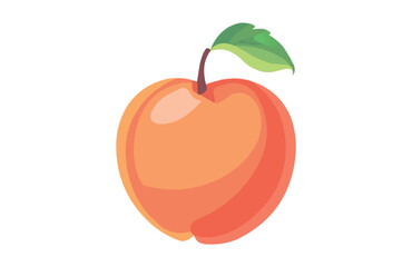 Peach icon isolated on white background. Beautiful color peach icon.