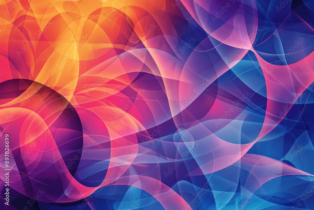 Aufkleber colorful abstract background with waves and swirls in the center of the image for business and art c