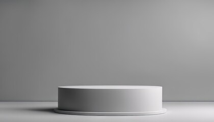 Minimal podium for product display stand pedestal studio gray color background 3d rendering