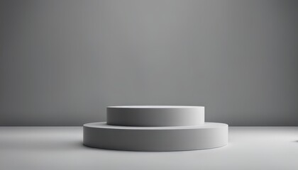 Minimal podium for product display stand pedestal studio gray color background 3d rendering