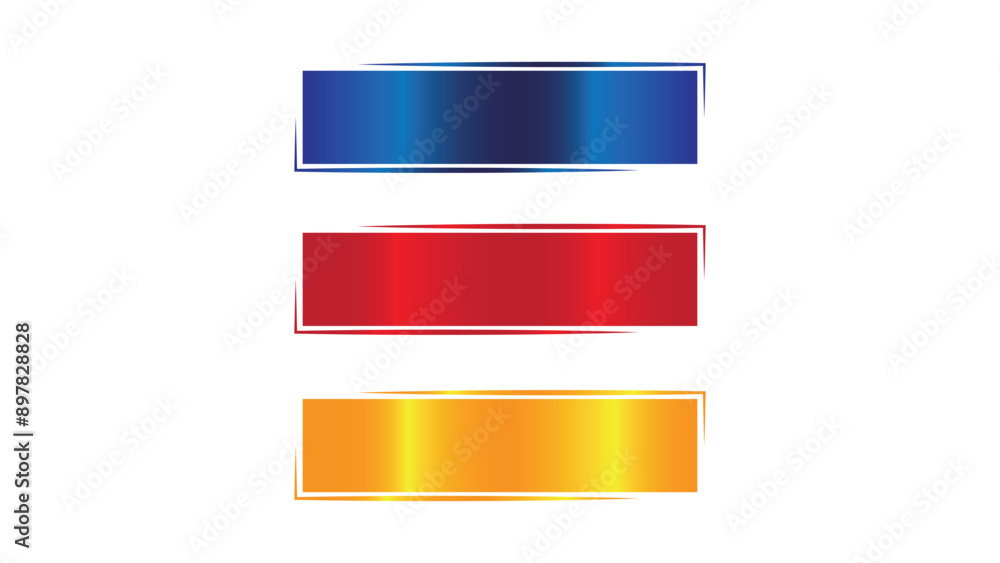 Poster set of three colorful banners, three sets of colorful text boxes