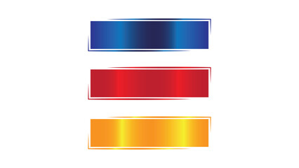Set of three colorful banners, three sets of colorful text boxes