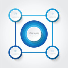 Infographic 4 options design elements for your business data. Vector Illustration.