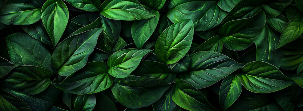 A lush green plant with large dark leaves, tropical leaf large foliage abstract green texture nature background, Tropical bush plant jungle wall background with monstera leaves