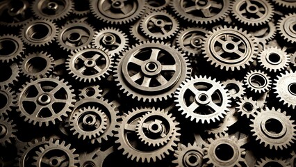 Interlocking gears symbolize teamwork, collaboration, and precision.