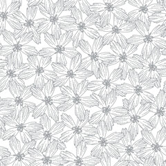 Series of seamless flower pattern motif galore in rustic floral scandinavian outline line for textile fabric wallpaper paper wrap print