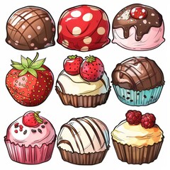 Luxurious chocolates with artistic designs and rich flavors, Single Object on white background