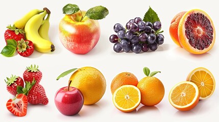 Naklejka premium Fresh Fruit Collage - Colorful and Vibrant Assortment