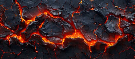 Lava texture fire background rock volcano magma molten hell hot flow flame pattern seamless. Earth...