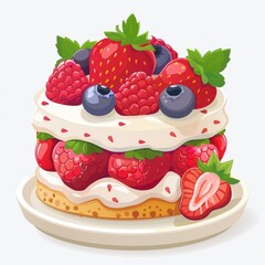 Delicious dessert with elegant garnish, Single Object on white background