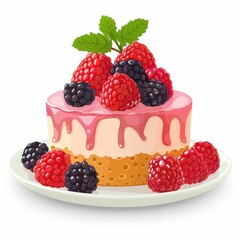 Delicious dessert with elegant garnish, Single Object on white background