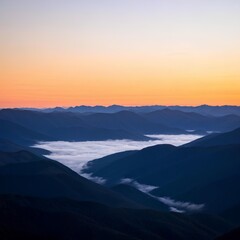 mountains in the morning