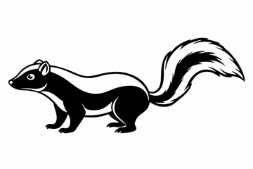 
skunk silhouette, skunk line art silhouette, skunk svg, vector illustration

