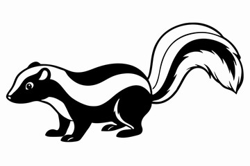 
skunk silhouette, skunk line art silhouette, skunk svg, vector illustration

