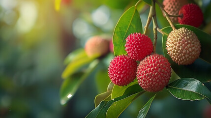 Obraz premium The lychee is a subtropical fruit recognized for its tasty taste and juicy sweet flesh
