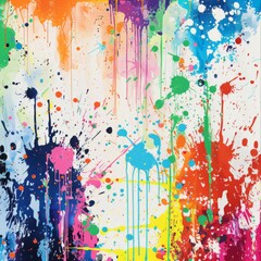 Abstract colorful paint splatter background. Vibrant and energetic. Perfect for design projects.