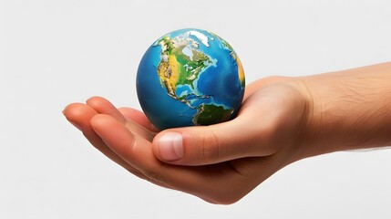 Hand Holding a Globe: A hand holding a small globe, representing travel and global connections.
