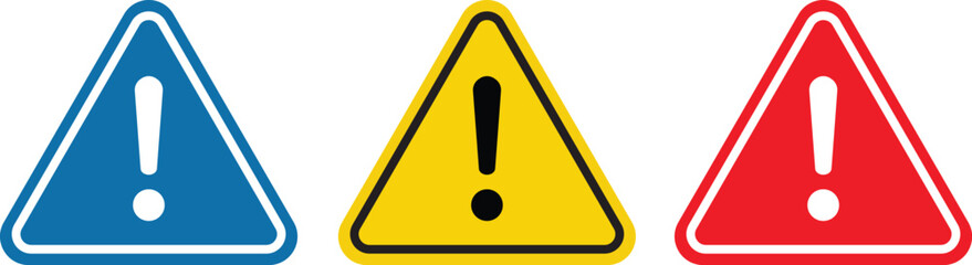 Caution warning sign Vector set