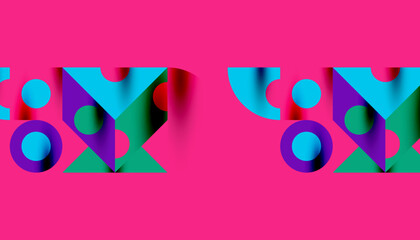 Colorful triangles circles square geometric design. Abstract background for wallpaper, banner, backdrop, card, book Illustration, landing page