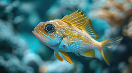 Obraz premium a fish that is swimming in the water
