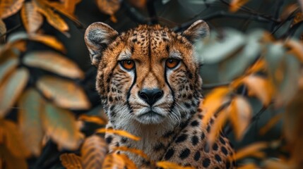 Fototapeta premium a cheetah that is looking at the camera