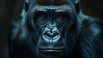 araffe with a black fur coat and a black face