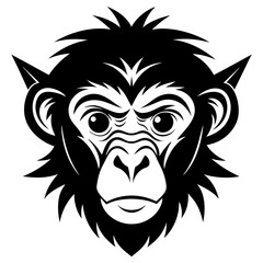 Monkey head icon silhouette vector illustration