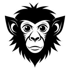 Monkey head icon silhouette vector illustration